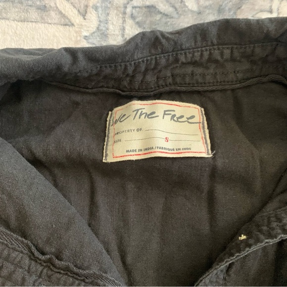 We the Free Free People Made for Sun Black Oversized Button Down Size S - Picture 3 of 6